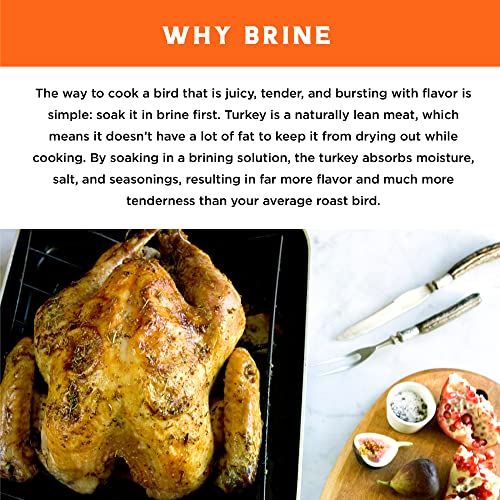 FIRE & FLAVOR CAJUN TURKEY BRINE KIT – INCLUDES BAG AND POULTRY SEASONING FOR ROASTING, GRILLING, SMOKING, AND FRYING BIRDS UP TO 25 LBS