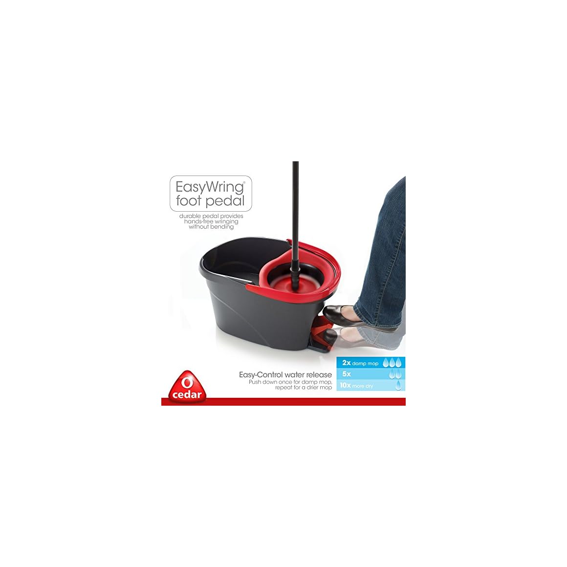 OCedar Easy Wring Spin Mop and Bucket System Sleek Basics