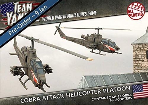 Team Yankee - Us Ah-1 Cobra Attack Helicopter Platoon (2) (15mm Scale) (tubx05) by Team Yankee