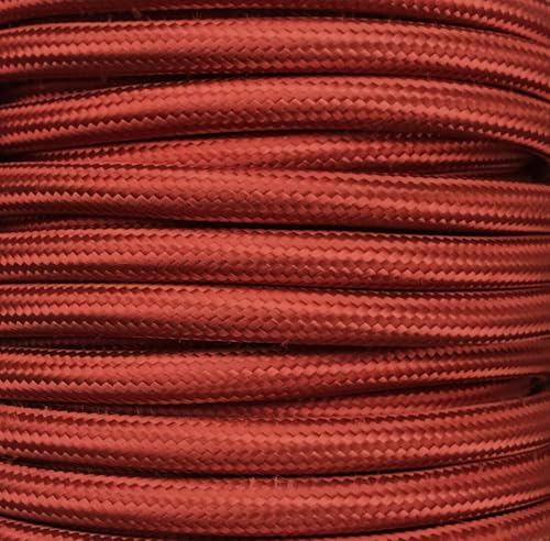 15 MTS CAVO TESSILE LISO GRANATO LUCIDO