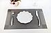SINTELINE Placemats Easy to Clean Plastic dining table place mats Washable PVC Woven Vinyl Placemat for Kitchen Table Mats Set of 6(Silver, 6)