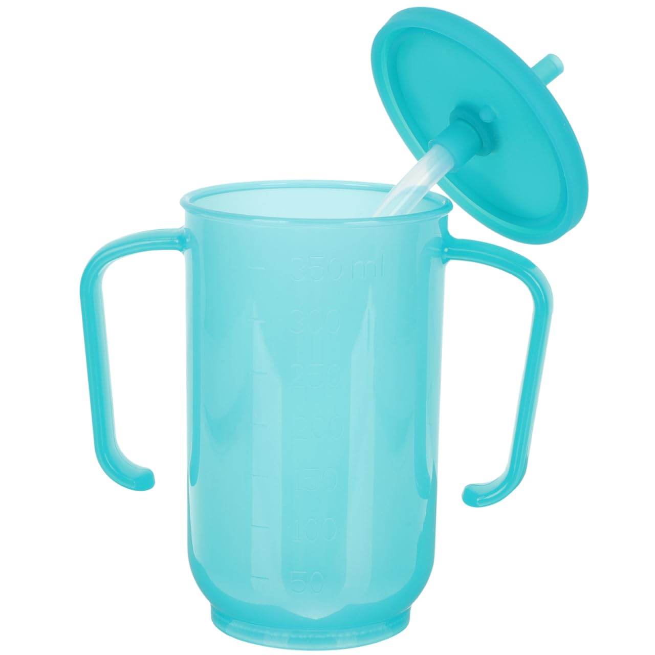 EXCEART Convalescent Feeding Cup with Straw Lid for Bedridden Patients Spill Proof Drinking Cup with Handles for Disabled Adults and Elderly Care