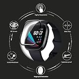 FiiMoo Screen Protector for Fitbit Sense 2 Versa 4 3 2 Pack 3D Full Coverage 5H view 2