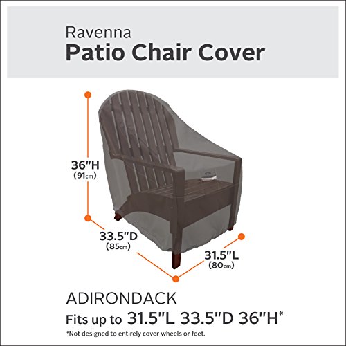 Classic Accessories Ravenna Adirondack Chair Cover - Premium Outdoor Furniture Cover with Durable and Water Resistant Fabric (55-165-015101-EC)
