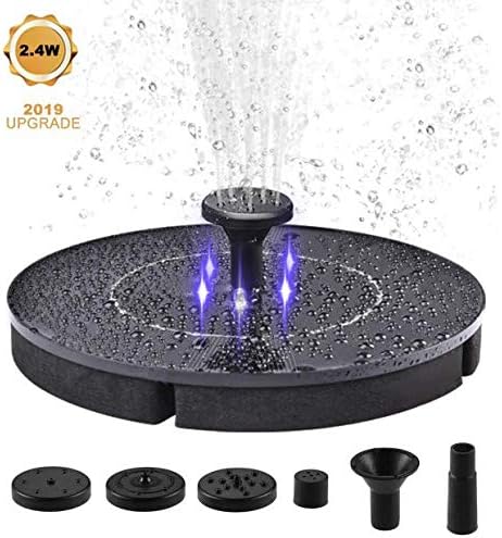 arbitra Solar Water Fountain Pump 2.4W Waterproof LED Mini Solar Pond Panel pump Outdoor with Power Storage Function for Bird Bath Garden (A)