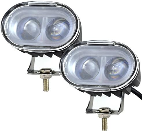 3.7'' inch 20W LED Work Light Bar For Trucks Offroad tractor SUV ATV Boat 12V 24V Driving Light Bar 4D Projector Lens(10W/PCS Pack of 2))