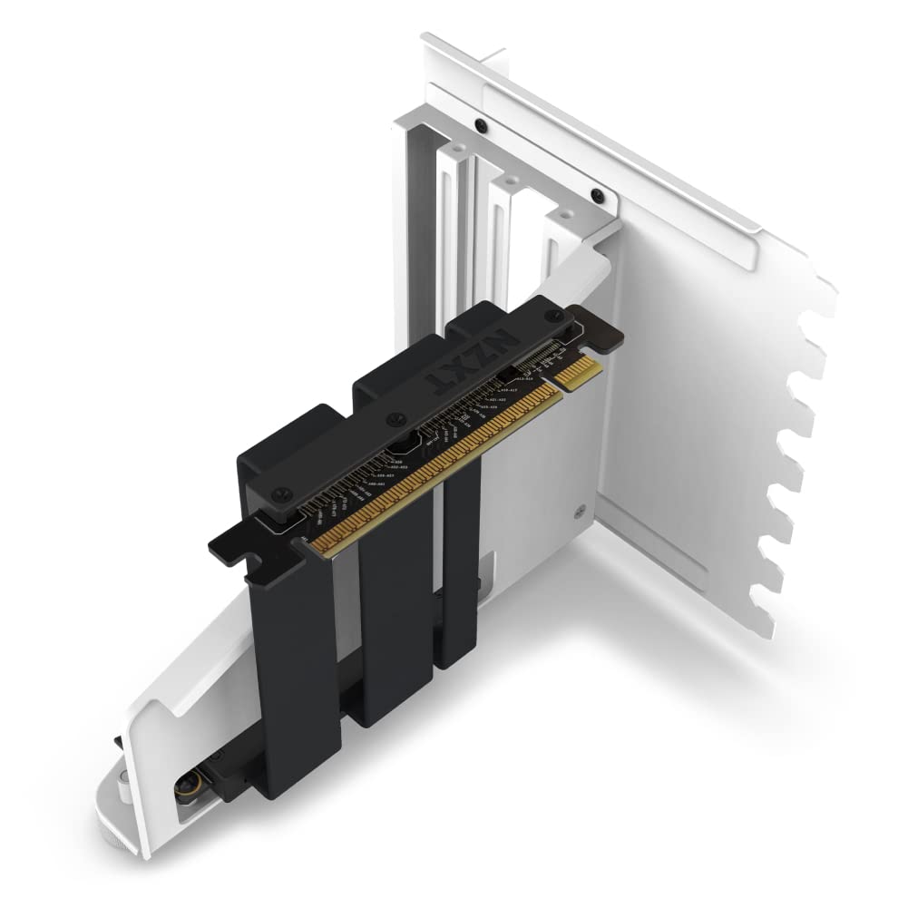 NZXT Vertical GPU Mounting Kit-AB-RH175-W1-175 mm PCIe 4.0x16 Riser-Kabel – GPU-Halterung Robuste Stahlhalterung, Schwarz/Weiß