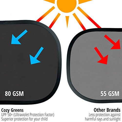 image for COZY GREENS Car Window Shade XL (3-pack) | Sun Shade for Car Window | 