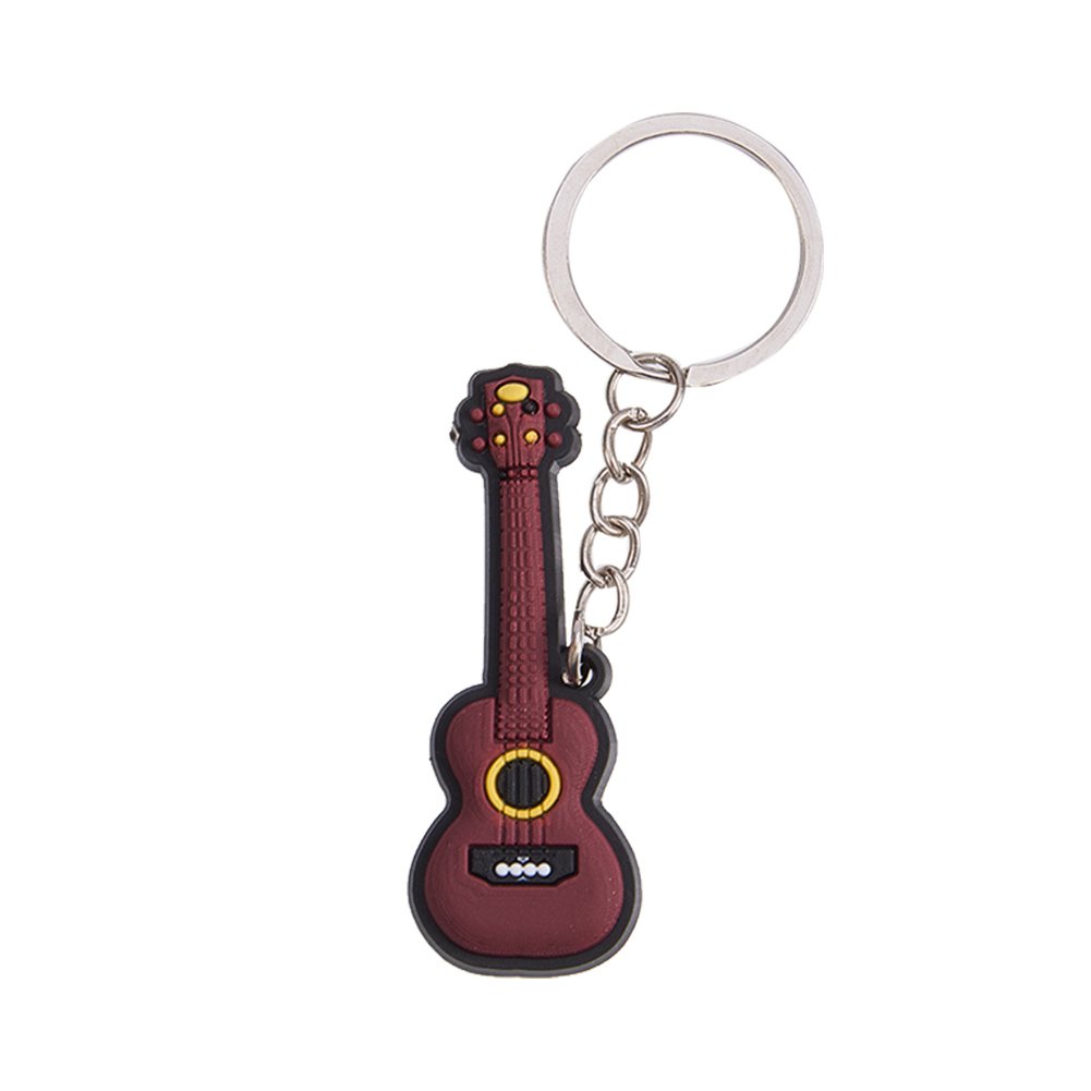 WANDIC 1PC Creative Bright Color Musical Instrument Keychain Key Ring Figure For Gift Decoration Ukulele