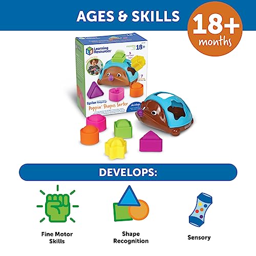 Learning Resources Spike The Fine Motor Hedgehog Poppin' Shapes Sorter