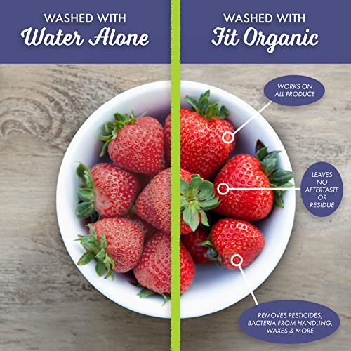 Fit Organic 32 Oz Soaker Produce Wash, Fruit and Vegetable Wash and Pesticide/Wax Remover, Pack