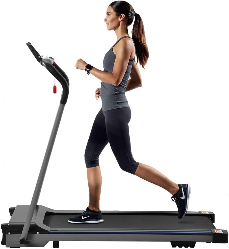 EiioX Folding Treadmill with 1.5HP, LCD Display, Mobile Holder, Electric Running Machine Easy to Save for Home