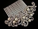 new fashion beautiful Silver Color bridal wedding hair comb pearl and crystal #5