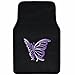 BDK Purple White Butterfly Design Carpet Car Floor Mats for Auto Van Truck SUV-4 Pieces Front & Rear Full Set with Rubber Backing-Universal Fit (MT-509-PP)