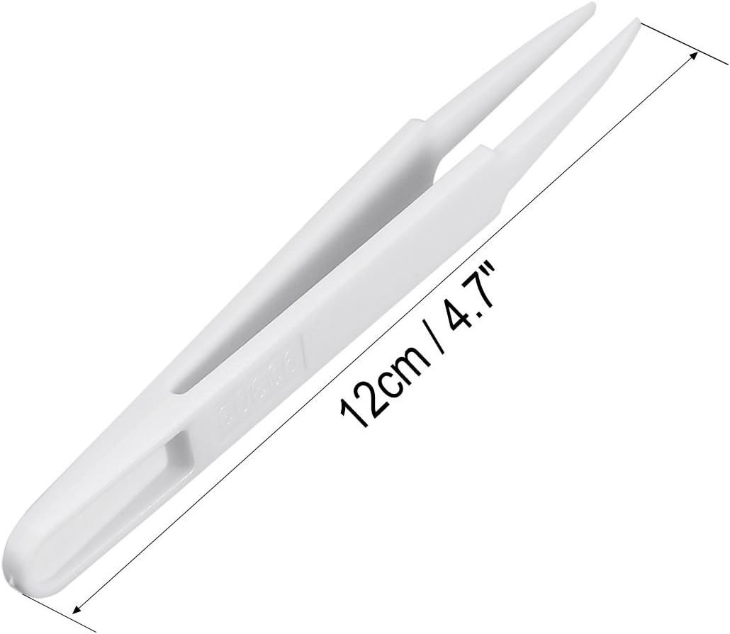Sourcingmap 93303 Soft Plastic Anti-Static Tweezers, Precision Point Tip for Craft DIY Beauty Electronics Repair Tool Beige 5 Pcs - Image 4