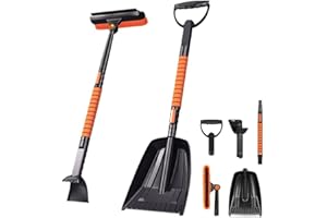 41'' Car Snow Brush and ice Scraper, Snow Shovel for car, Snow Shovel Brooms with Foam Handles 360° Swivel Brooms, Snow Shove