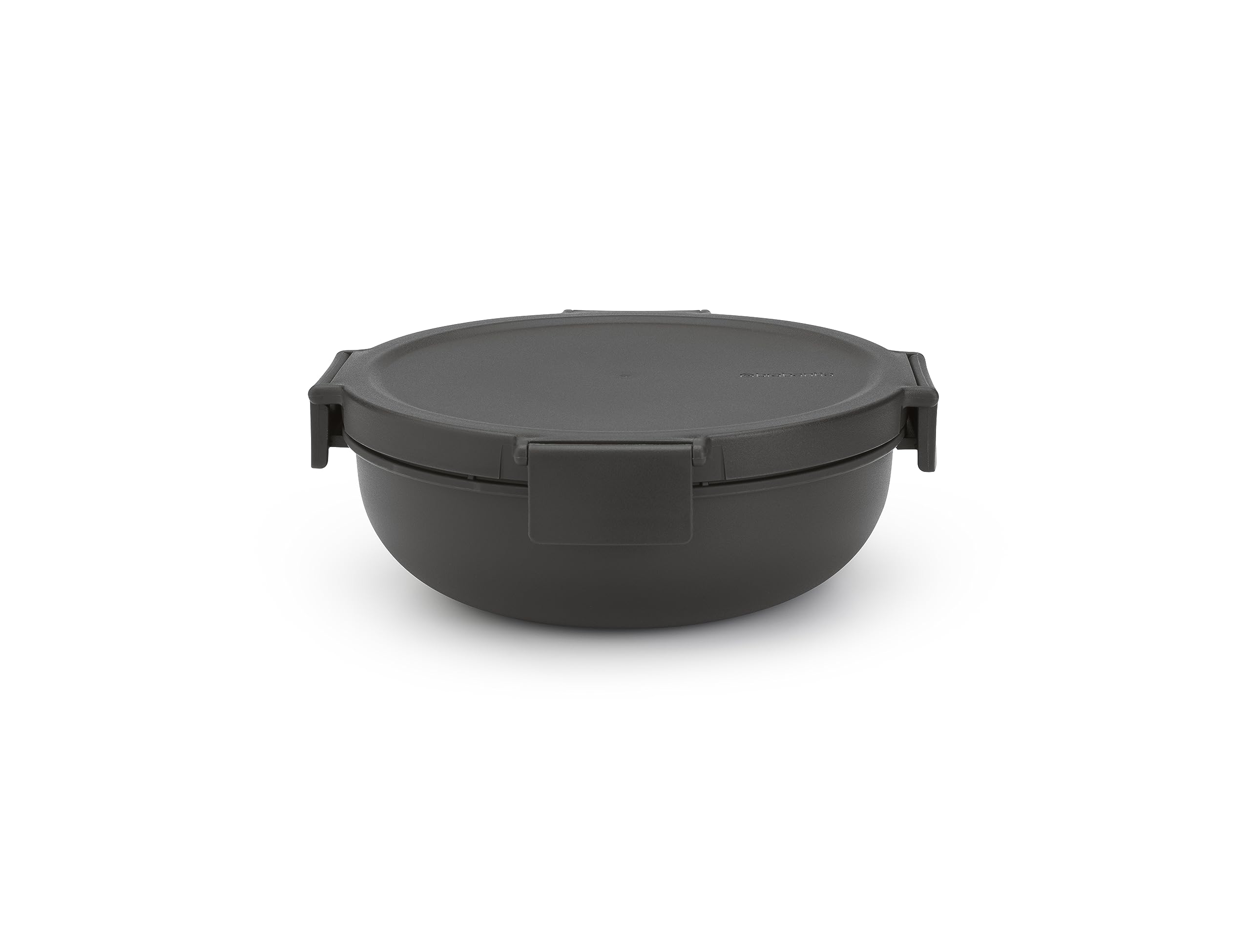 Brabantia - Make & Take Salad Bowl 1.3L - Removable Tray for Toppings & Dressing - Airtight Closure - Leakproof - Secure Click Closing - Suitable for Freezer - Dishwasher & Microwave Safe - Dark Grey
