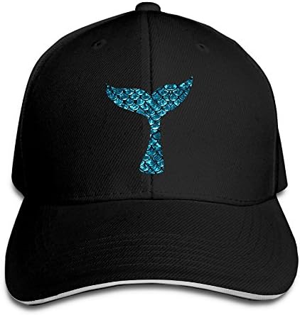 Sandwich Cap Mermaid Tail - Blue Durable Baseball Cap Hats Adjustable Peaked Trucker Cap