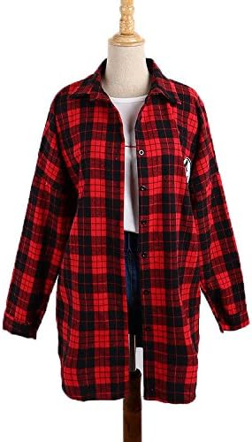 Amazon Co Jp ロングチェック柄ｍｋシャツバー 大きいサイズ ディズニー 可愛いミッキー柄 Tシャツ レディースファッション ルームウェア トレーナー 長袖シャツ ワンピース パーカー ペアパジャマ ペアルックパーカー ワイシャツ ミッキーtシャツ ディズニー モテ
