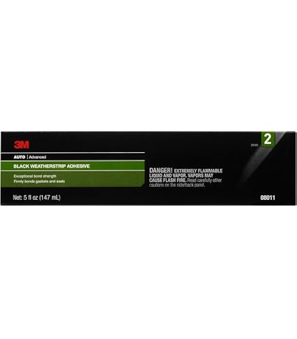 3M 08008 Super Weatherstrip And Gasket Adhesive (Black) - 5 Fl Oz Tube, Pack Of 2
