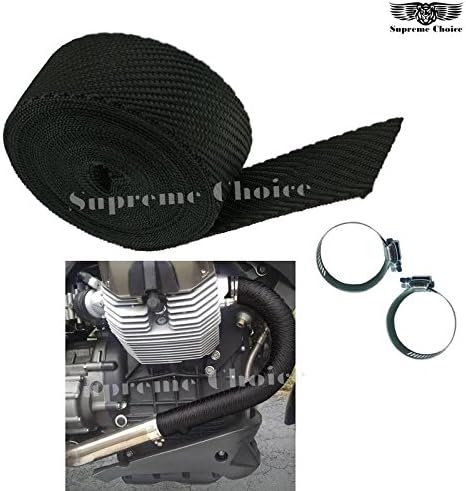 Bike Bullet Slinecer Wrap With Clamp Heat Shield Bike Exhaust Silencer Wrap 3 Meter Black for Royal Enfield Classic 500