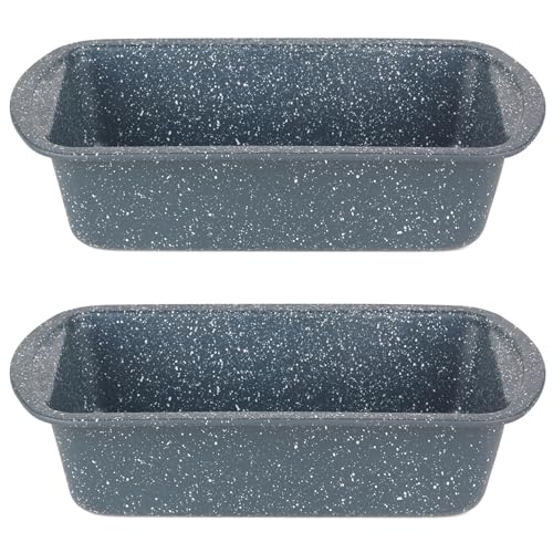 Russell Hobbs Set di 2 Padelle in Pietra Nightfall da 28 cm – Rivestimento Antiaderente Effetto Marmo Blu, Compatibili con Induzione, Gas ed Elettrico, Ergonomici e Resistenti al Calore