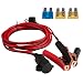DEDC Battery Clip On Plug Socket 3m/10FT 12V/24V Cigarette Lighter Adapter Cable with Fuse Holder for Car Battery Portable Air Compressor Power Inverter 1Pc primary