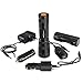Elite Tactical Pro 200 Series Tactical Flashlight - Best, Brightest & Most Powerful 1000 Lumen Military Grade Rechargeable LED CREE Searchlight w/ Zoom For Self & Home Defense - Waterproof - Black