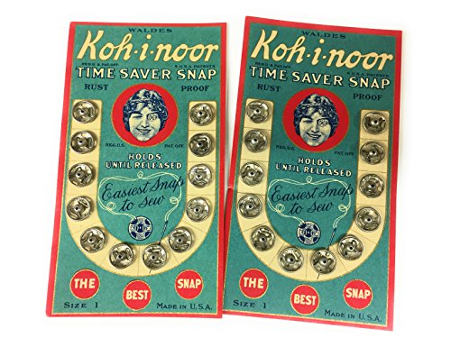 Vintage 24 Snap Fasteners Nickel #1 Waldes-Kohinoor