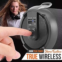 PyleUsa Wireless Portable Bluetooth Boombox Speaker