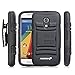 Moto G 2nd Gen Holster Case, Fosmon STURDY [Locking Swivel Belt Clip | Kickstand] Rugged Heavy Duty Shock Proof Case for Motorola Moto G 2nd Gen (Black/Black)