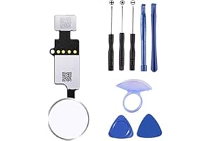 D-FLIFE Home Button Replacement for iPhone 7 7Plus 8 8Plus, Home Button Touch ID Main Key Flex Cable Assembly Replacement with Repair Tools for iPhone 7 7P 8 8P (Silver)