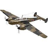 COBI Historical Collection WWII Messerschmitt BF 110C Plane, 578-pieces | Printed Details, Display Stand, Moving Propellers, Retractable Gear, Opening Cockpit, 2 Figures, 1:32, EU, 9+