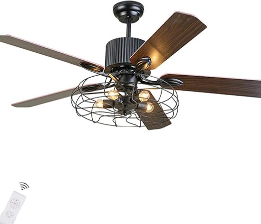 Fandian 52 Retro Ceiling Fan With Lights Remote Control