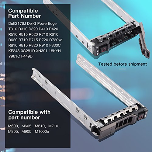 2.5" SAS SATA Hard Drive Tray HDD Caddy for Dell G176J PowerEdge R610 T610 R620 R710 T710 R720 R815 R820 Series Servers with 4 Mounting Screws by Mveohos - Thumbnail 5