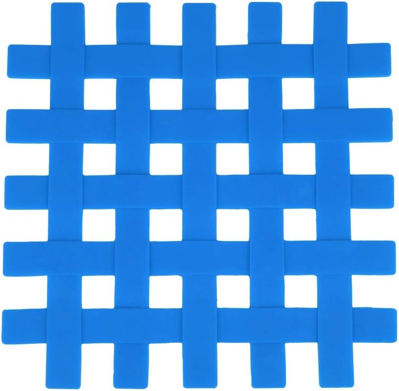 Ktyssp Silicone Non-Slip Mat Bowl Coaster Square Table Placemat Kitchen Anti-hot Pad (Blue)