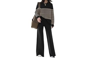 ETCYY NEW Womens Elegant Lounge Sets Knitted Sweatsuit Sets 2 Piece Outfits with Sweater Tops and Wide Leg Sweatpants