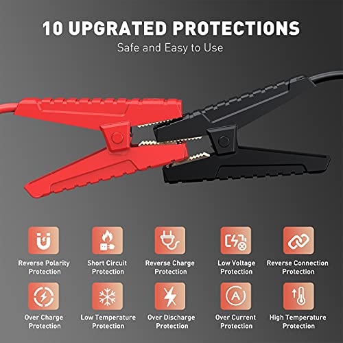 AIZICO Portable Car Jump Starter, 2500A Peak 22800mAh Battery Booster for Cars, Trucks and SUV(Up to 8L Gas/Diesel Engine), 12V Auto Battery Jump Pack with Type-C, USB Quick Charge 3.0 and LED Light