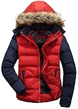 Wantdo Men's Winter Puffer Coat Casual Fur Hooded Warm Outwear Jacket
