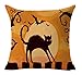 BPFY 4Pack Happy Halloween Pillow Covers 18 x 18 Inch Cotton Linen Black Cat Sofa Home Decor Throw Pillow Case Cushion Covers