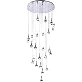 Elegant Lighting Amherst 42" 25-Light Metal/Glass Chandelier in Chrome/Clear