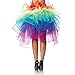 Lanzom Women Layered Organza Rainbow Bustle Dance Tutu Skirt Ruffle Tiered Clubwear