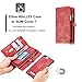 Iphone 8 Plus Leather Wallet Magnetic Phone Case Detachable Protective Case with Card Holder Folio Flip Cover, Red