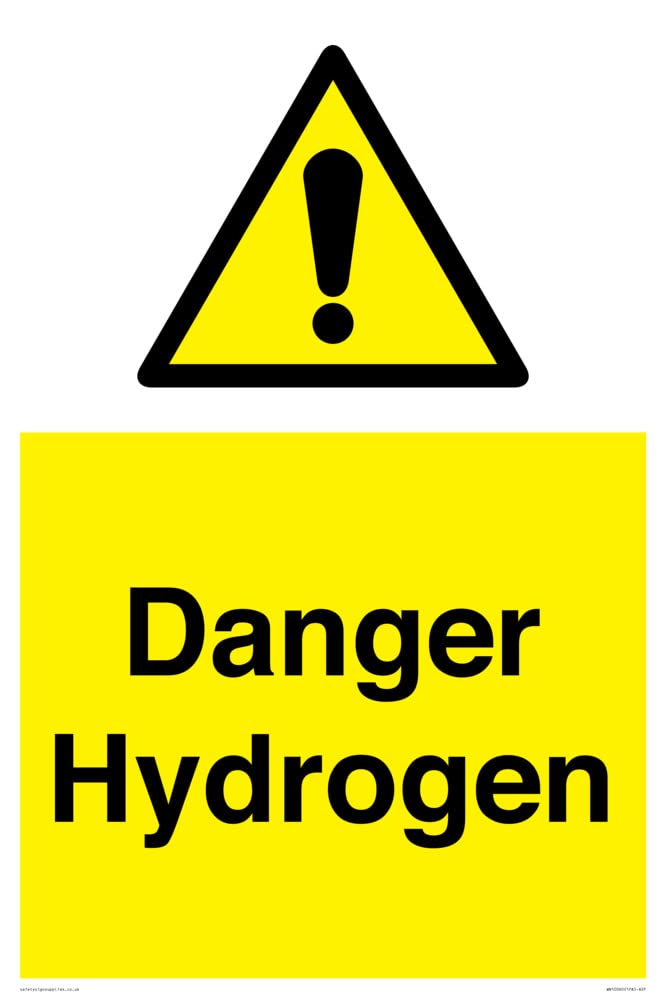 Danger Hydrogen Sign - 400x600mm - A2P