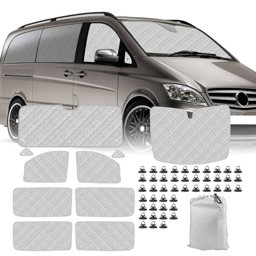 Opaltool Interior Car Sun Visor Suitable for Mercedes-Benz VITO III W447/Viano 2014-2022, 10pcs Foldable Interior Windshield Covers for More Privacy and Better Temperature Control