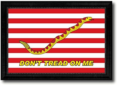 Don't Tread on Me Militery Flag Canvas Print Picture Frame Home Decor Office Wall Art Patriotic Interior Design Gift Ideas 15" x 21"