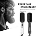 2019 Ionic Beard Straightener Comb, Electrical Heated Irons Hair Straightening Brush for man and women with Faster Heating, PTC Ceramic Technology, Auto Temperature Lock, Anti Scald (black+white)