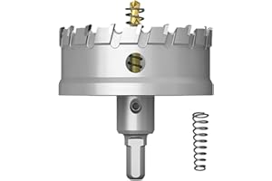 GSTK Upgrade Heavy Duty Carbide Hole Saw,Metal Steel Hole Saw Drill Bit,TCT Hole Cutter-Alloy Hardness Upgrade, Life Upgrade,Use for Stainless Steel, mild Steel, Iron, Copper,etc (80mm|3-5/32")