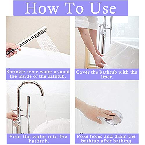10 Pack Disposable Bathtub Cover Liner, Ultra Large Bathtub Liner