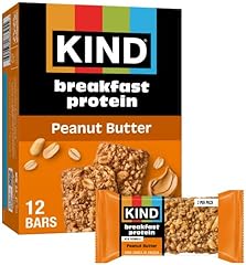KIND Breakfast Protein Bars, Peanut Butter, Gluten Free, Low Sodium, Healthy Snacks, 8g Protein, 6 Count (6 Packs of 2 Bars)